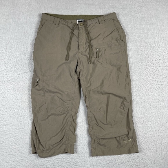 The North Face Pants Womens Size 6 Beige‎ Cropped Cargo Outdoors Hiking Camping - Picture 1 of 16